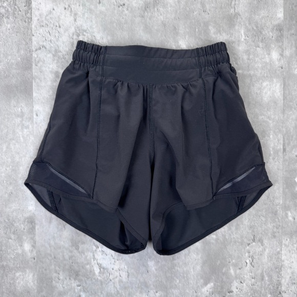 lululemon athletica Pants - Lululemon Hotty Hot Short II Long 4" Womens 0 Black Athletic Gym Yoga Running